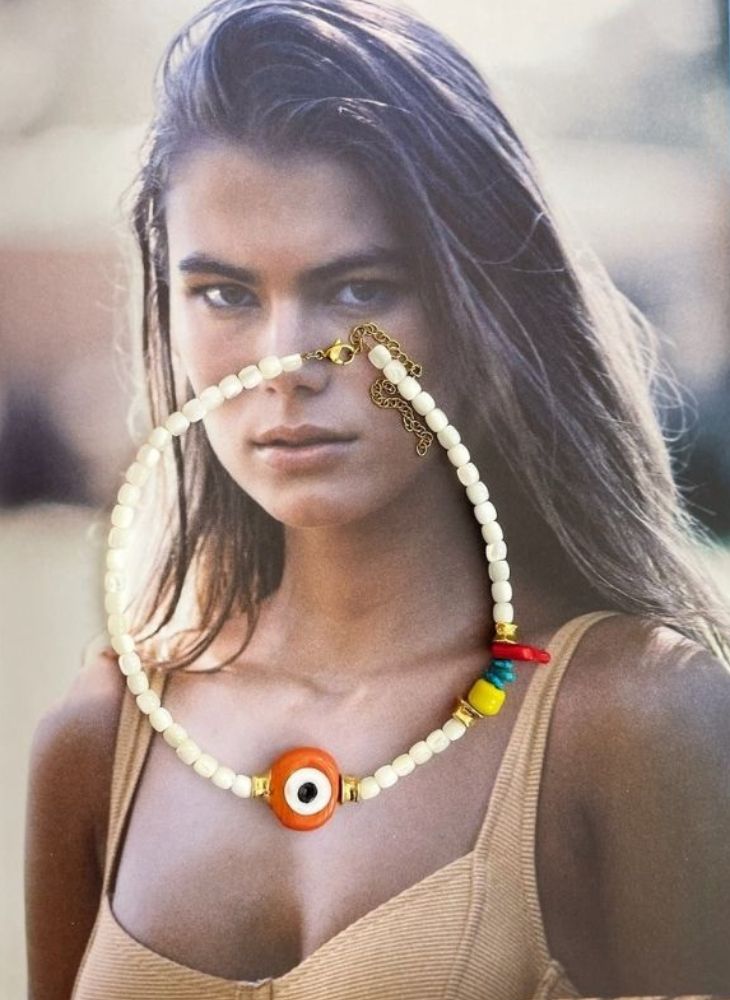 Evil Eye Pearl Necklace