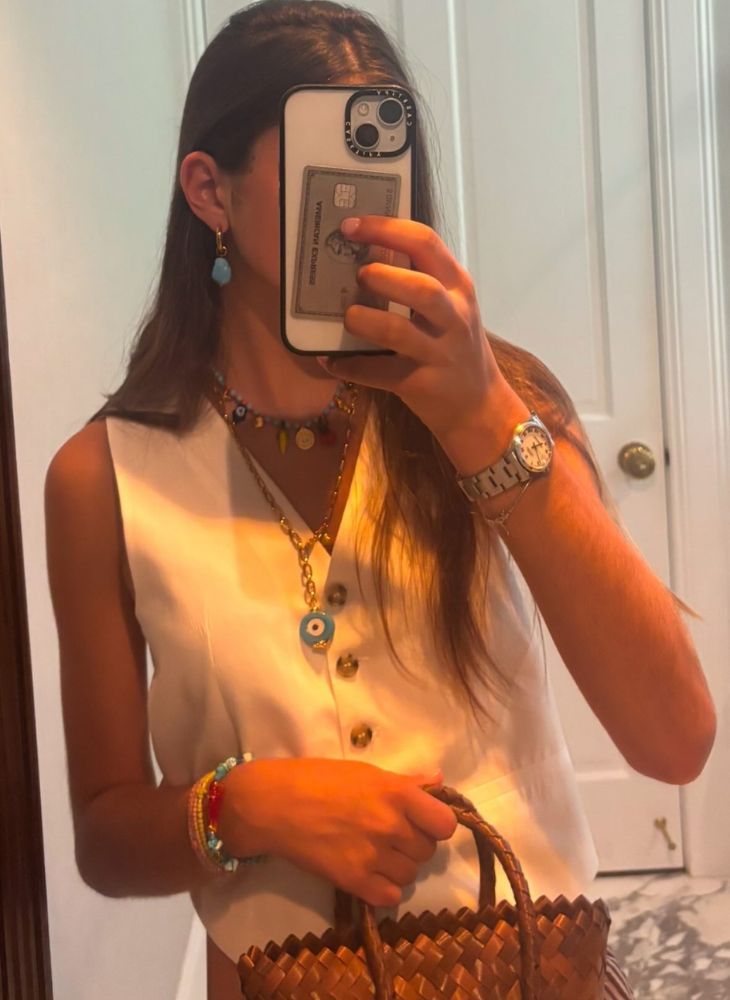 Long Blue Evil Eye Necklace