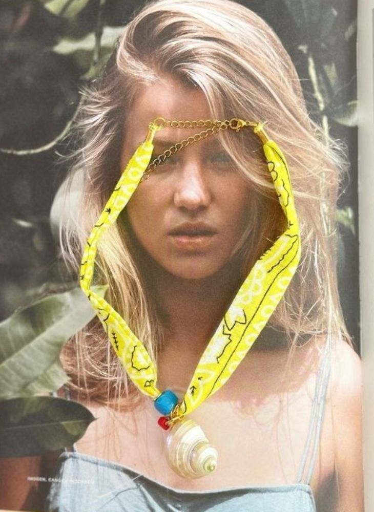 Yellow Shell Bandana Necklace