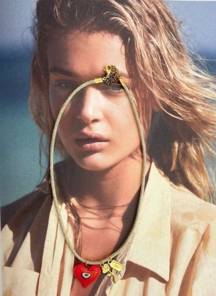 Heart Gold Cord Necklace