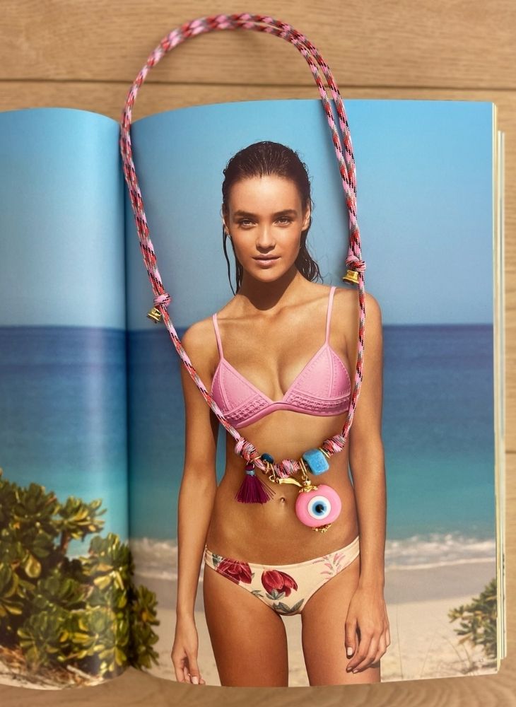 Pink Rope Evil Eye Necklace