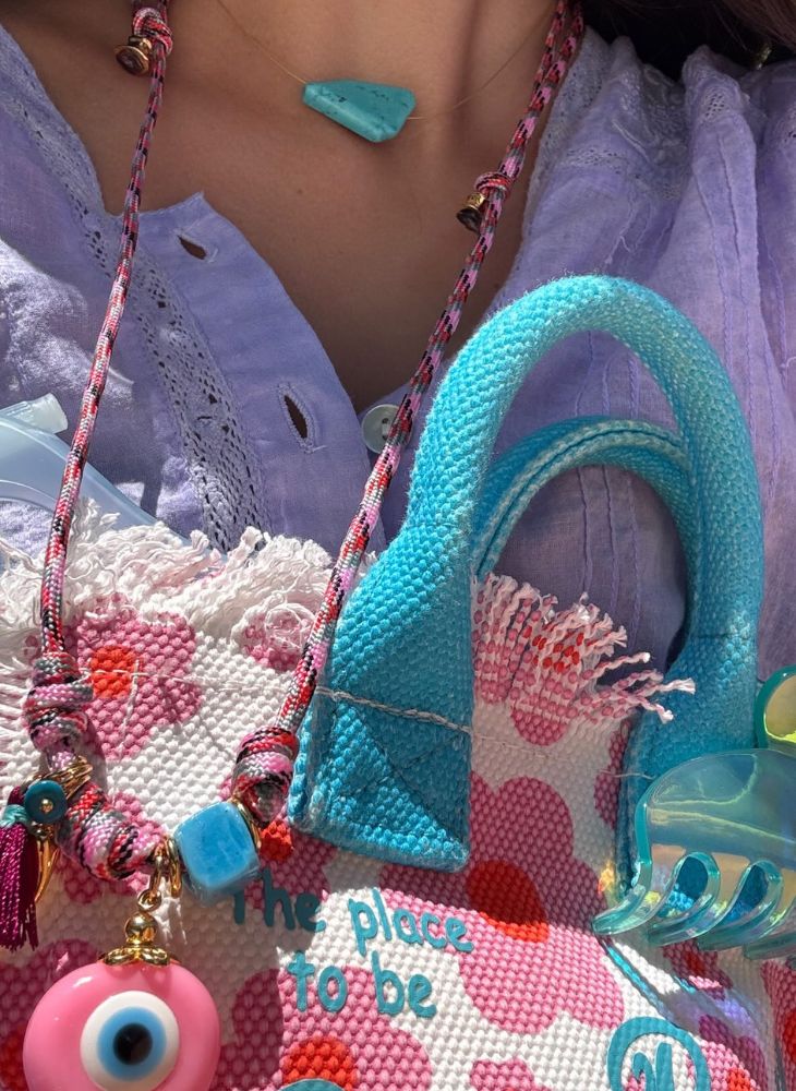 Pink Rope Evil Eye Necklace