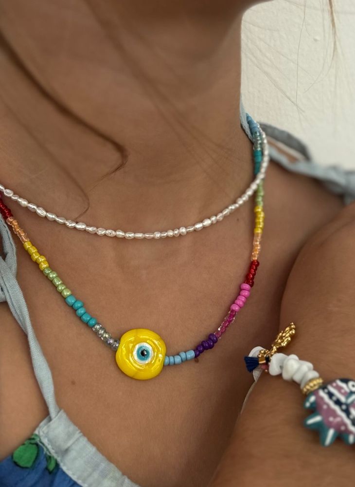 Rainbow Evil Eye Necklace